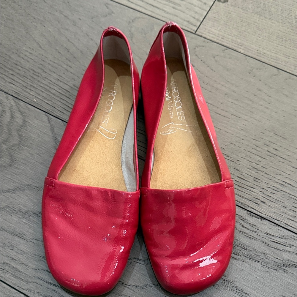 AEROSOLES Shiny Red Loafers